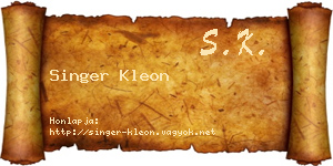 Singer Kleon névjegykártya